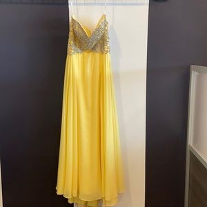 Yellow Tony Bowls Formal Dress